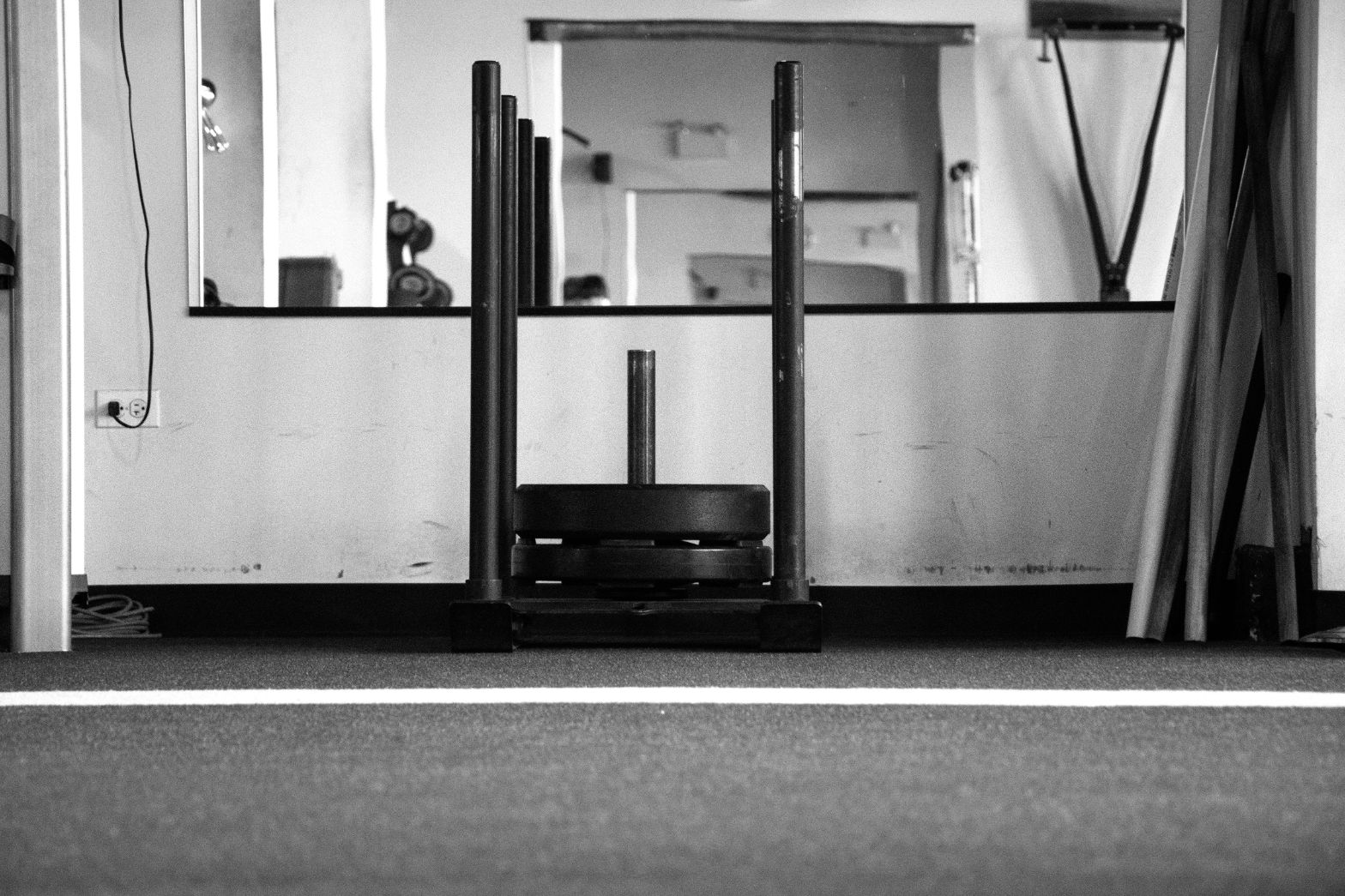 The uncrowded, minimal training floor at The Club 312